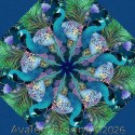 Wild Beauty Plume Peek-a-Boo Floral Kaleidoscope Quilt Block Kit