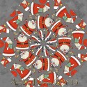 Festive Santas Kaleidoscope Quilt Block Kit