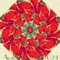 Winterberry Poinsettia pre-cut Kaleidoscope Quilt Block Kit