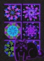A Purrfect View Laser Cut Appliqué Cat #2 Quilt Hanging