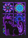 A Purrfect View Laser Cut Appliqué Cat 3 Quilt Hanging