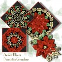 Poinsettia Grandeur Filligree Kaleidoscope Quilt Block Kit