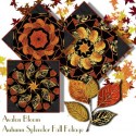 Autumn Splendor Fall Folliage Kaleidoscope Quilt Block Kit