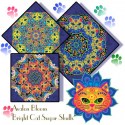 Bright Cats Sugar Skulls Kaleidoscope Quilt Block kit