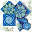 Kaffe Fassett Spiral Shells Blue Kaleidoscope Quilt Block Kit