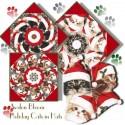 Holiday Cats in Hats  Kaleidoscope Quilt Block Kit