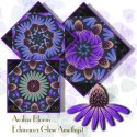 Anna Marie Horner Hindsight Echinacea Glow Amethyst Kaleidoscope Quilt Block Kit