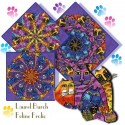 Laurel Burch Feline Frolic Kaleidoscope Quilt block Kit