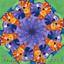 Happy Cats Kaleidoscope Quilt Block Kit