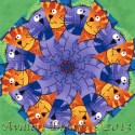 Happy Cats Kaleidoscope Quilt Block Kit