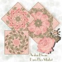 Paris Flea Market Flower Garden Double Size Quilt Top Kit