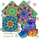 Happy Cats Kaleidoscope Quilt Block Kit