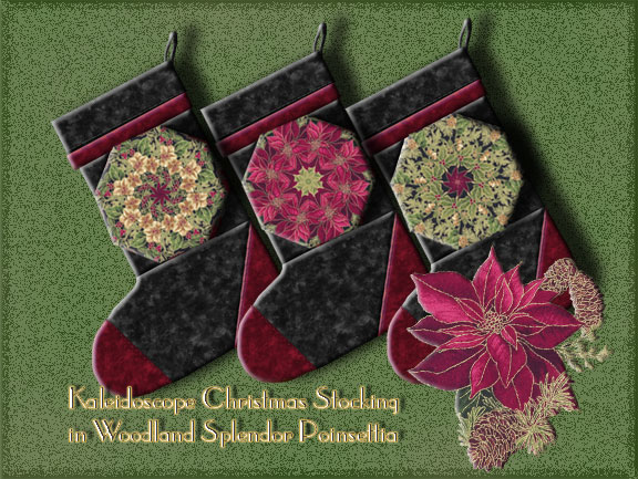 Woodland Splendor Poinsettia Kaleidoscope Christmas Stocking Kit